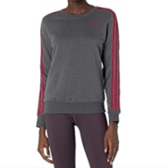 Adidas Essentials 3-stripes Fleece Sweatshirt Size Small - Picture 1 of 5